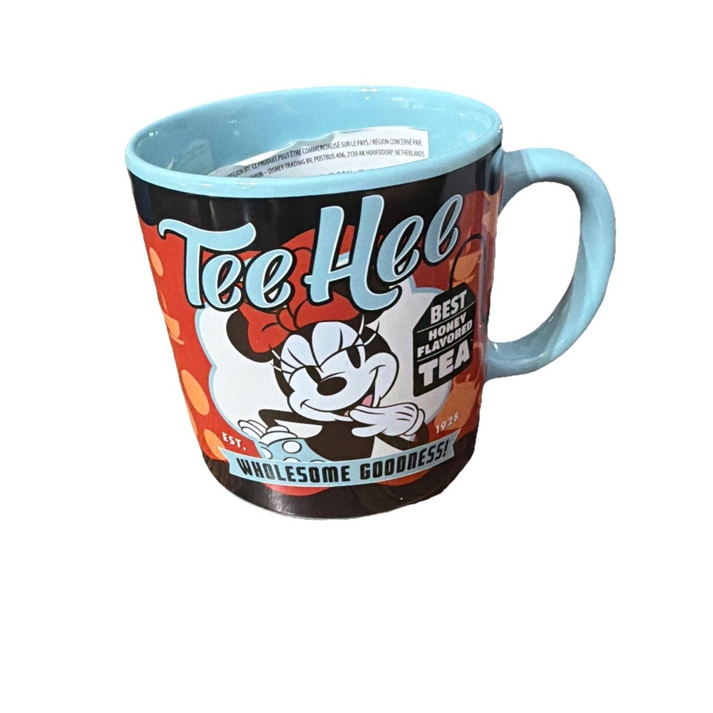 Disney Parks Minnie Mouse Tee Hee Tea Ceramic Mug Coffee Cup New Without Tags